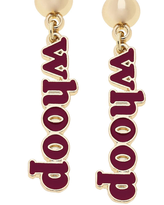 Texas A&M Aggies Slogan Earrings in Maroon/Shiny Gold