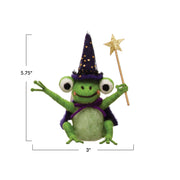 Wool Felt Wizard Frog