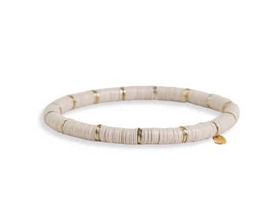 Grace Half and Half Color Block Stretch Bracelet Cream