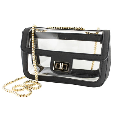 Convertible Crossbody Clear with Black Accents