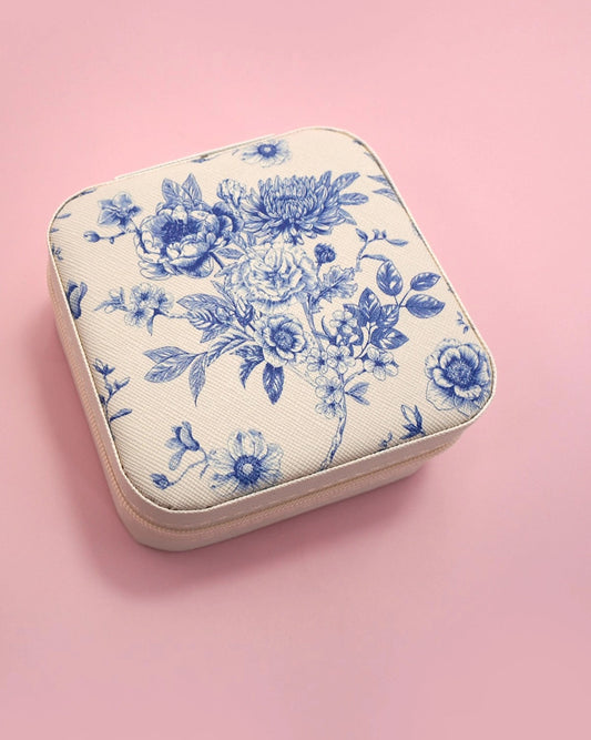 Jewelry Organizer Travel Box Flowers