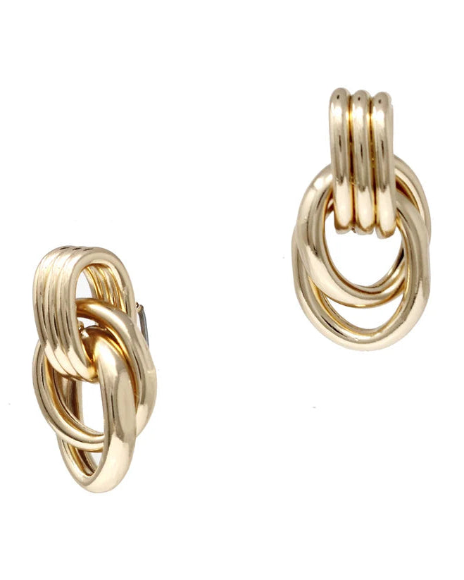 Gold Layered Post with Circles 1" Earring