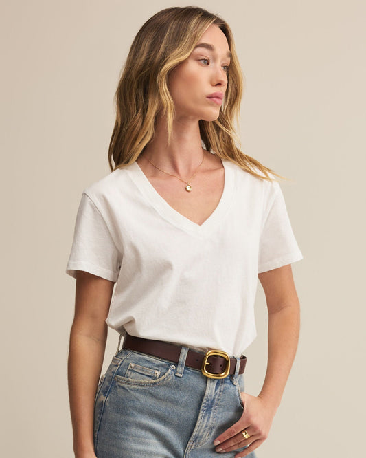 Weekdays V-Neck Tee White