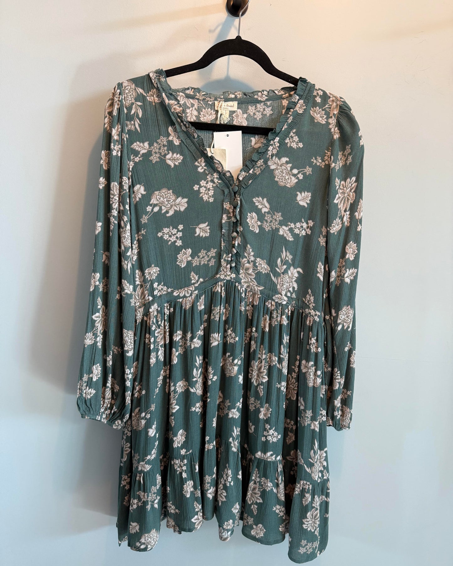 Floral Corduroy Baby Doll Dress