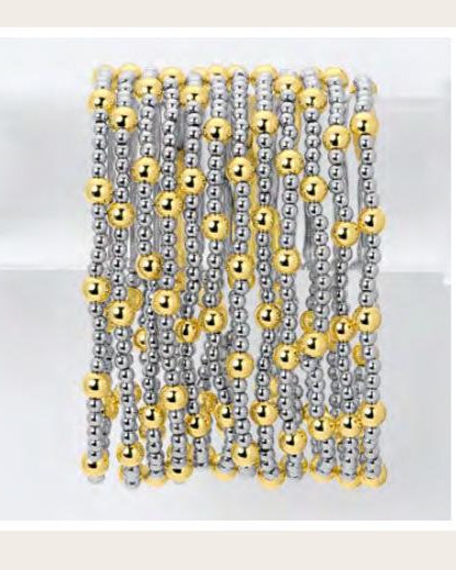 Gold and Silver Stretch Bracelets 3mm and 5mm