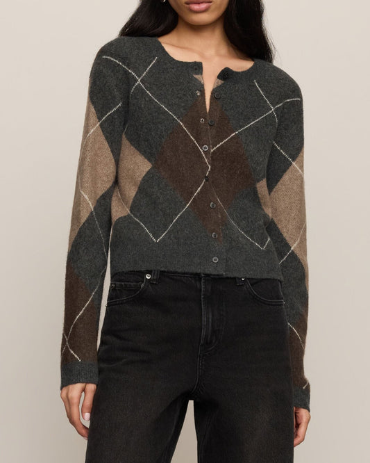 Medina Argyle Cardigan Charcoal Heather