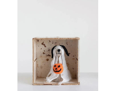 Wool Felt Dog- Ghost