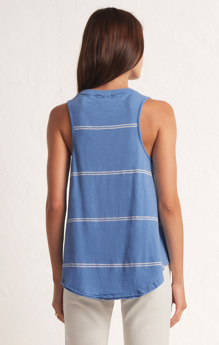 Vagabond Twin Stripe Tank Blue Isle