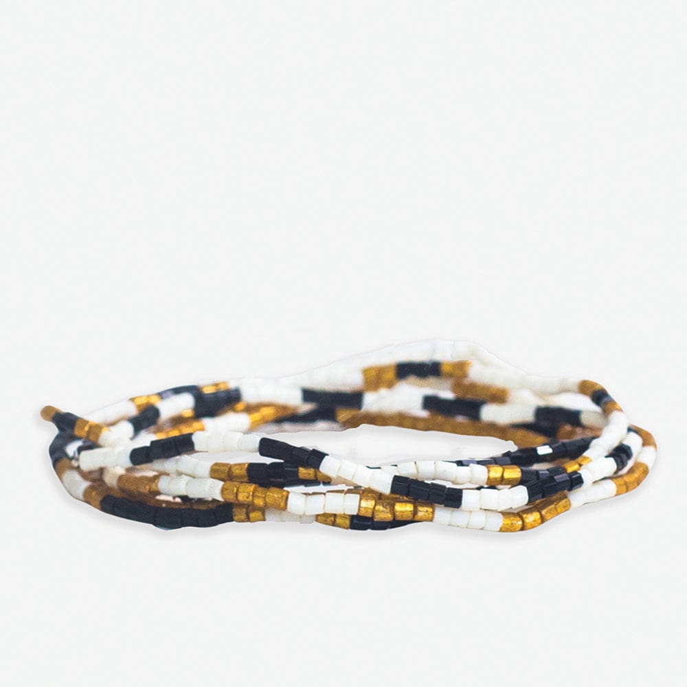 Macy Six Strands Luxe Beaded Bracelet Set Black