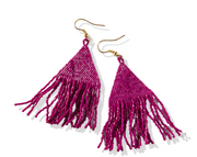 Lexie Magenta Fringe Earrings