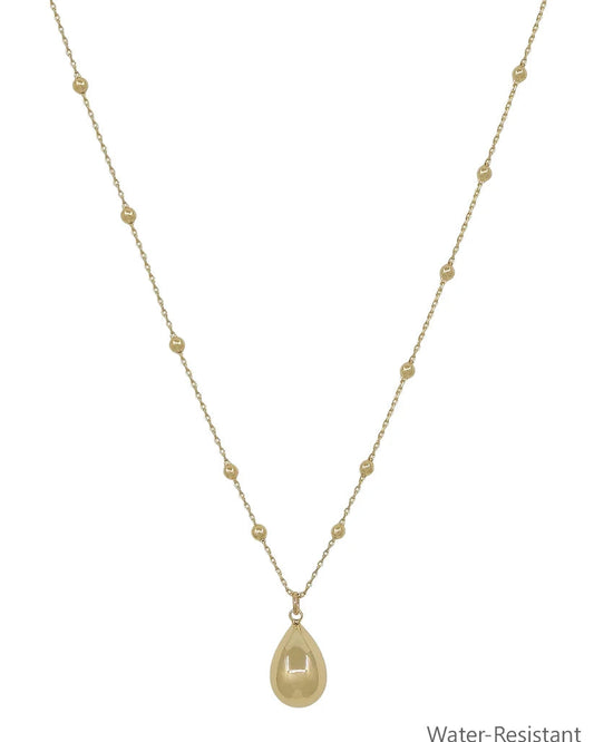 Water Resistant Gold 2MM Beaded with Thin Chain 16"-18" Necklace