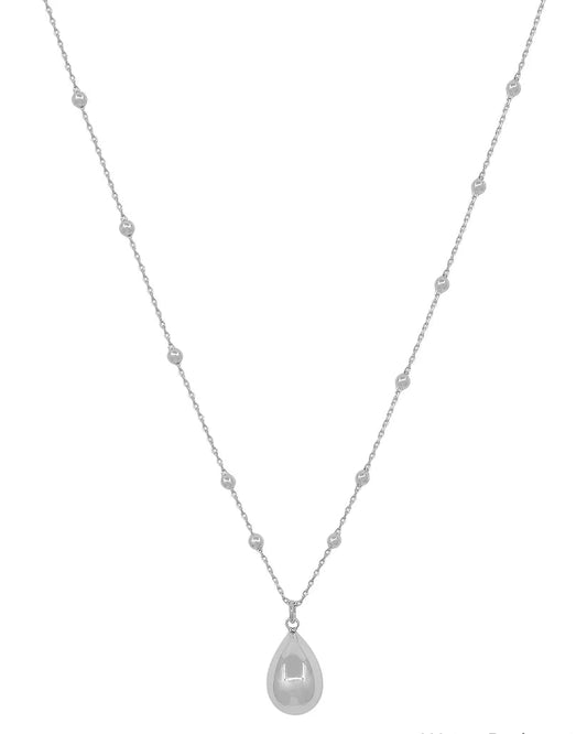 Water Resistant Silver 2MM Beaded with Thin Chain 16"-18" Necklace