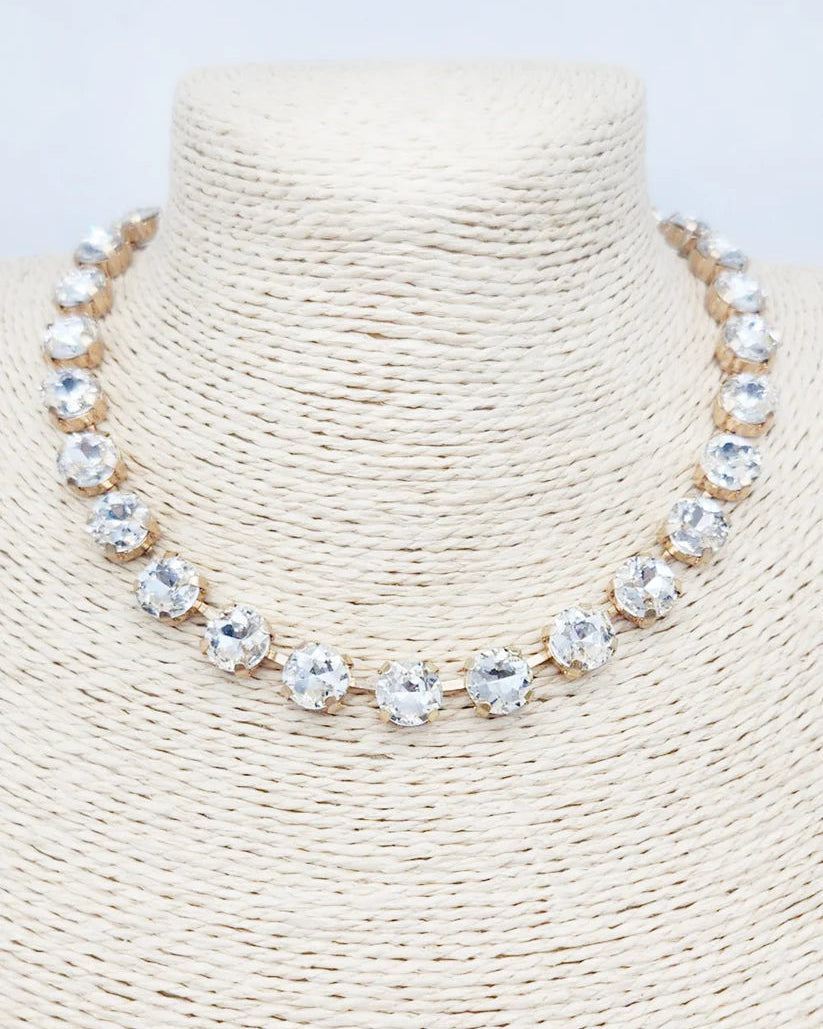 Clear Stone Crystal 16"-18" Necklace