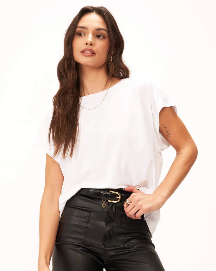 Kiki Ruched Shoulder Washed Easy Fit Tee