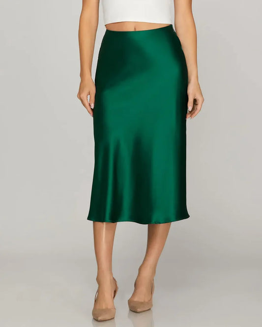 Satin Midi Skirt