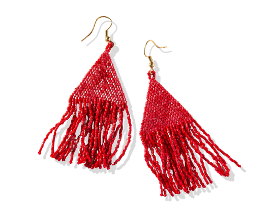 Lexie Scarlet Fringe Earrings