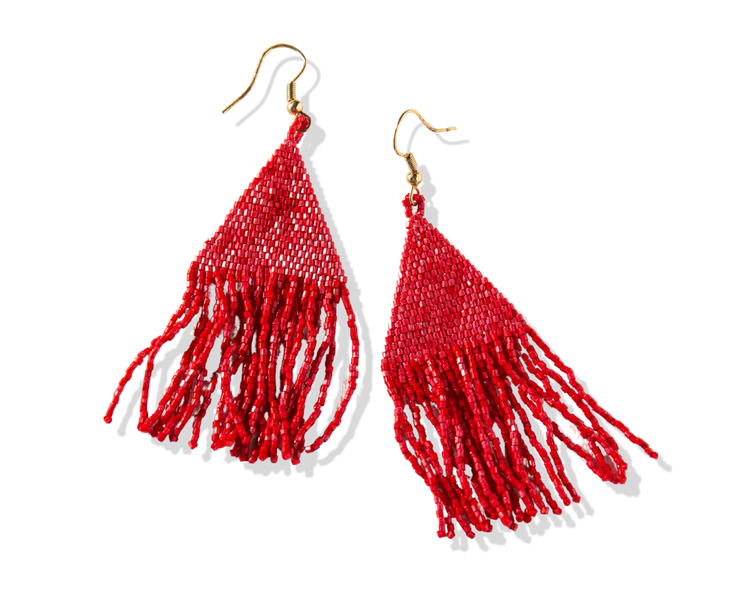 Lexie Scarlet Fringe Earrings