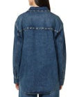 Denim Shirt Jacket with Studs