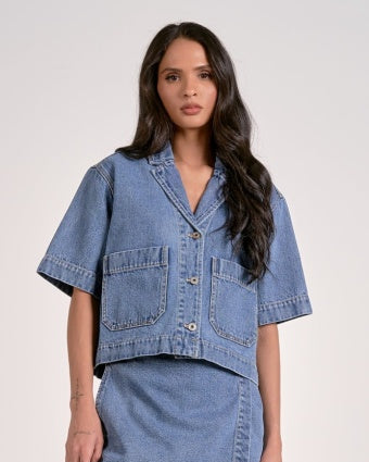 Lexi Cropped Denim Top