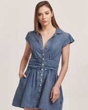 Sawyer Button Down Dress- Independence Blue