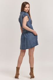 Sawyer Button Down Dress- Independence Blue