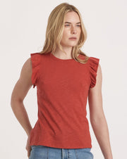 North Ruffle Top- Pomegranate