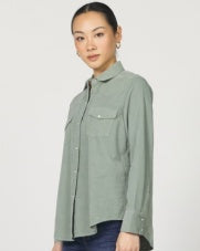 Star Corduroy Long Sleeve Iceberg Green