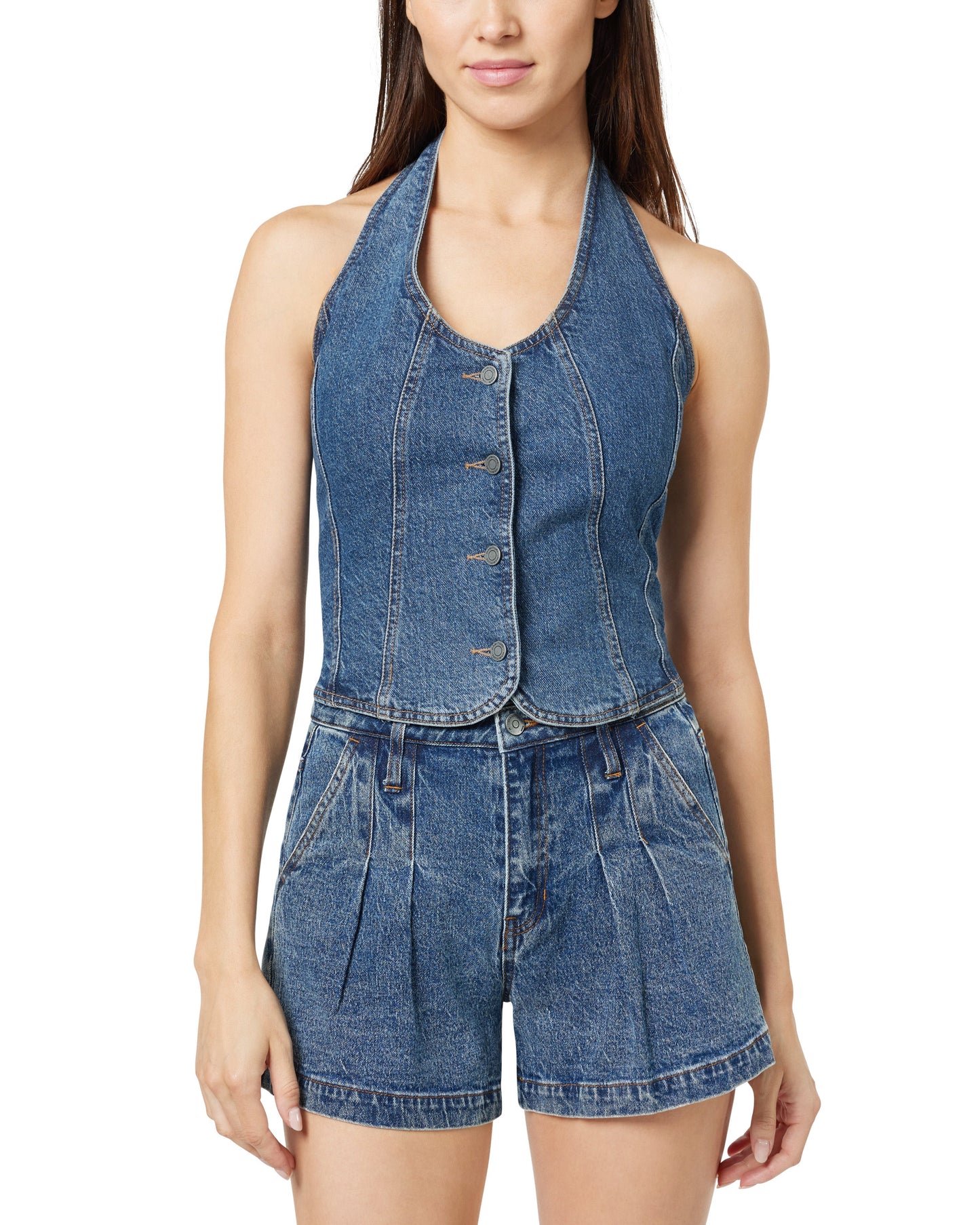 Denim Halter Vest
