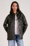 Linda Quilted Faux Leather Jacket Black