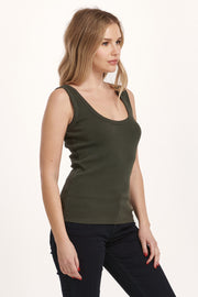 Paula Scoop Tank - Deep Emerald