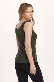 Paula Scoop Tank - Deep Emerald