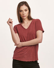 Vanya Slub Tee- Plum Berry