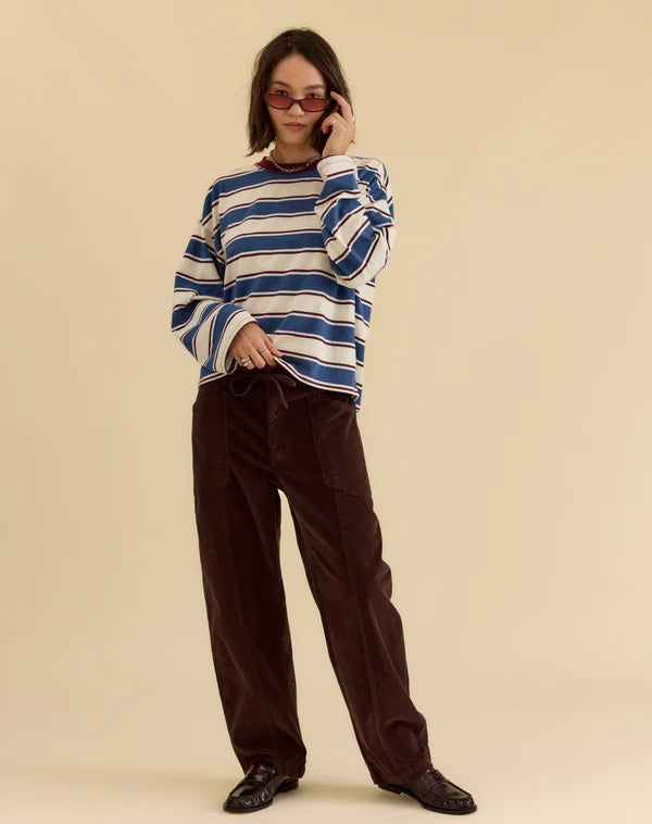 Villa Pant Drawstring Barrel Pant Chocolate