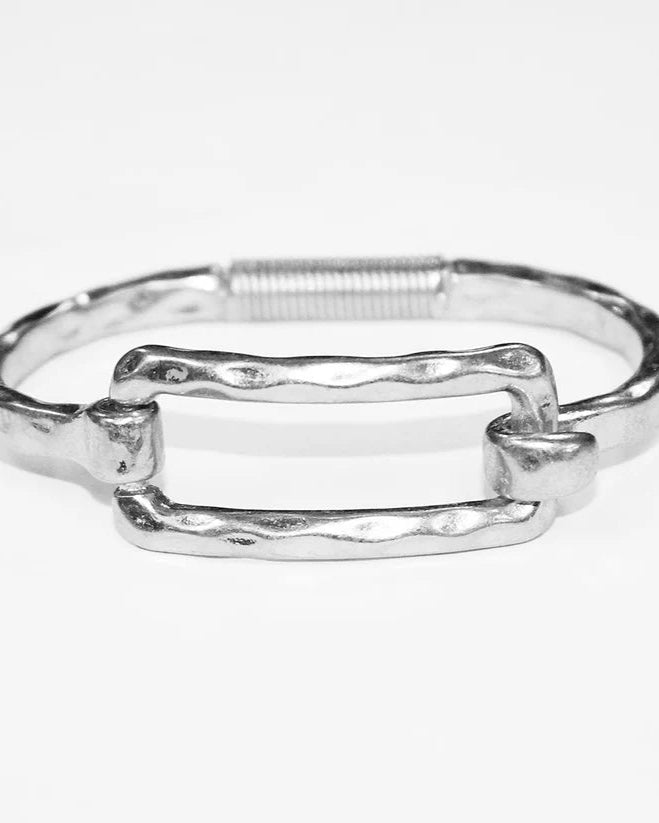 Silver Hinged Square Bracelet