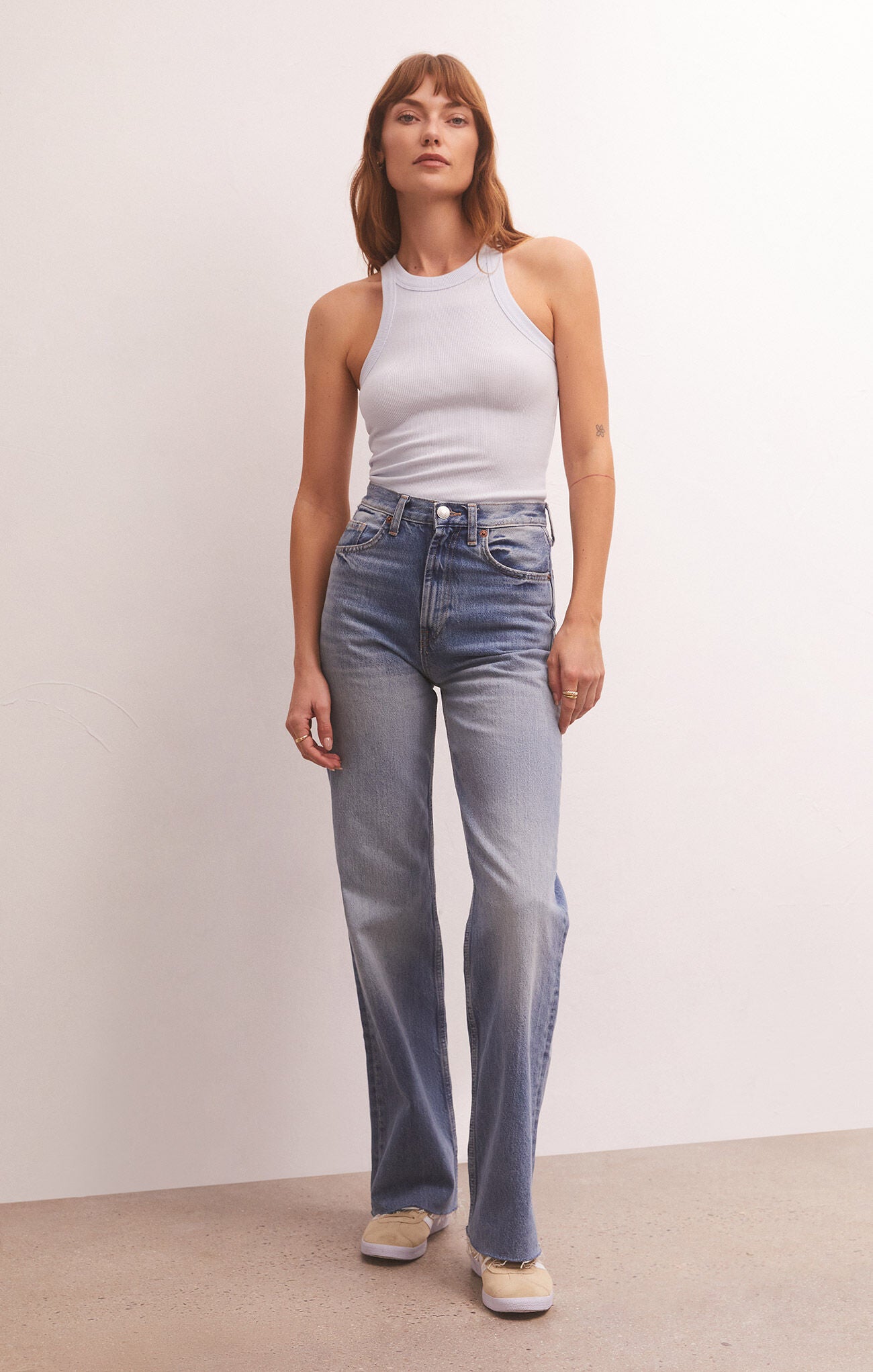 Lilly Rib Tank- Tranquil Waters