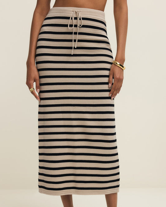 Emori Striped Skirt Natural