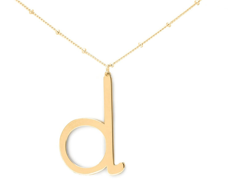 Gold Lowercase Initial Necklace