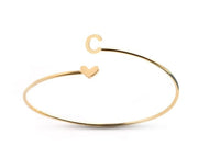 Gold Initial Bangle Bracelet