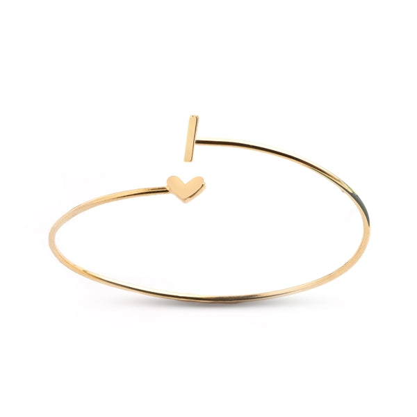 Gold Initial Bangle Bracelet