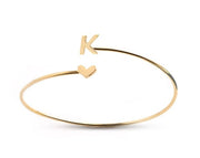 Gold Initial Bangle Bracelet