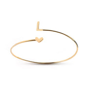 Gold Initial Bangle Bracelet