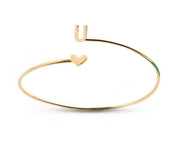 Gold Initial Bangle Bracelet