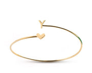 Gold Initial Bangle Bracelet