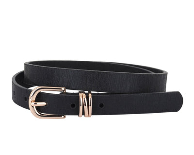 Skinny Shimmer Leather Belt