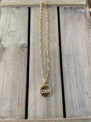 16" Gold Chain w Bling Pendant