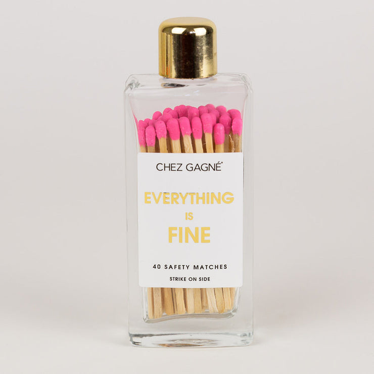 Everything Is Fine Glass Bottle Matches