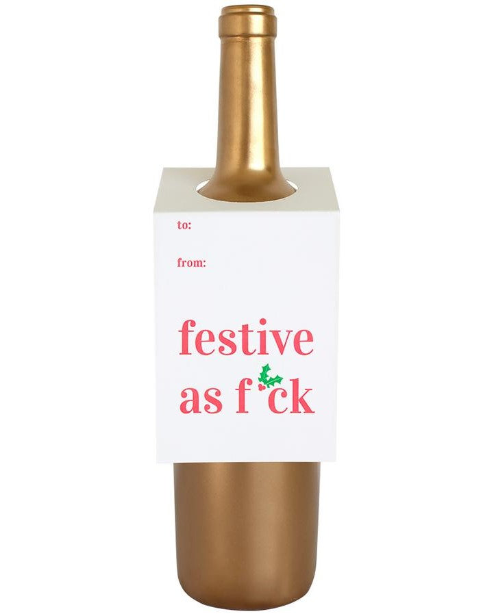 Festive As F*** Wine & Spirit Tag