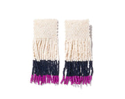 Ava Magenta Color Block Fringe Earrings