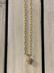 16" Gold Chain w Bling Pendant