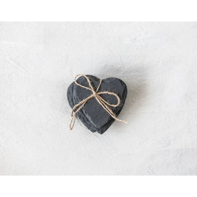 4"  Slate Heart Coaster